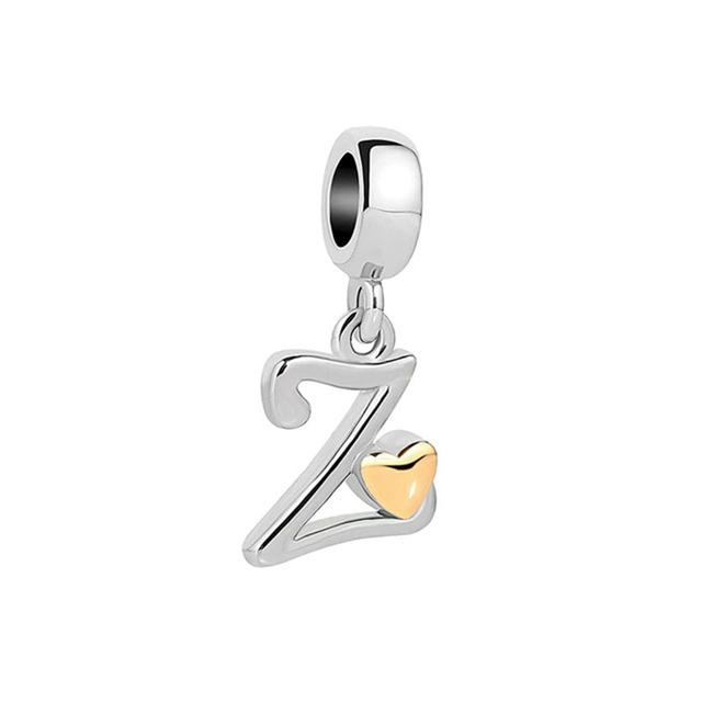 Новый 925 Серебро 26 Букв A-Z Подвеска Изысканные Бусины Подходит Оригинальный Женский Браслет Подвески Серебро 925 Браслет Модные Ювелирные Изделия Для Женщин