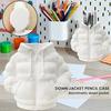 Pen Holder for Desk Down Jacket Shape Pencil Cup Multi-functional Makeup Brush Holder Desktop Organizer for Home Office School Supplies