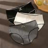 Panties Women's College Style Panties Mid Waist Bow Tie Thin Section Underwear