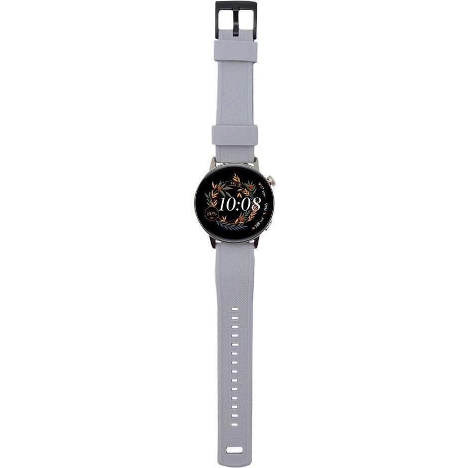 ERBORD Universal Silicone Strap 20mm, Dual Color, Gray / Black / Black Buckle