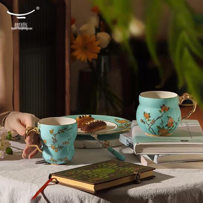 Набор из двух кружек Yong Feng Yuan Madame Porcelain Синий Западного Озера