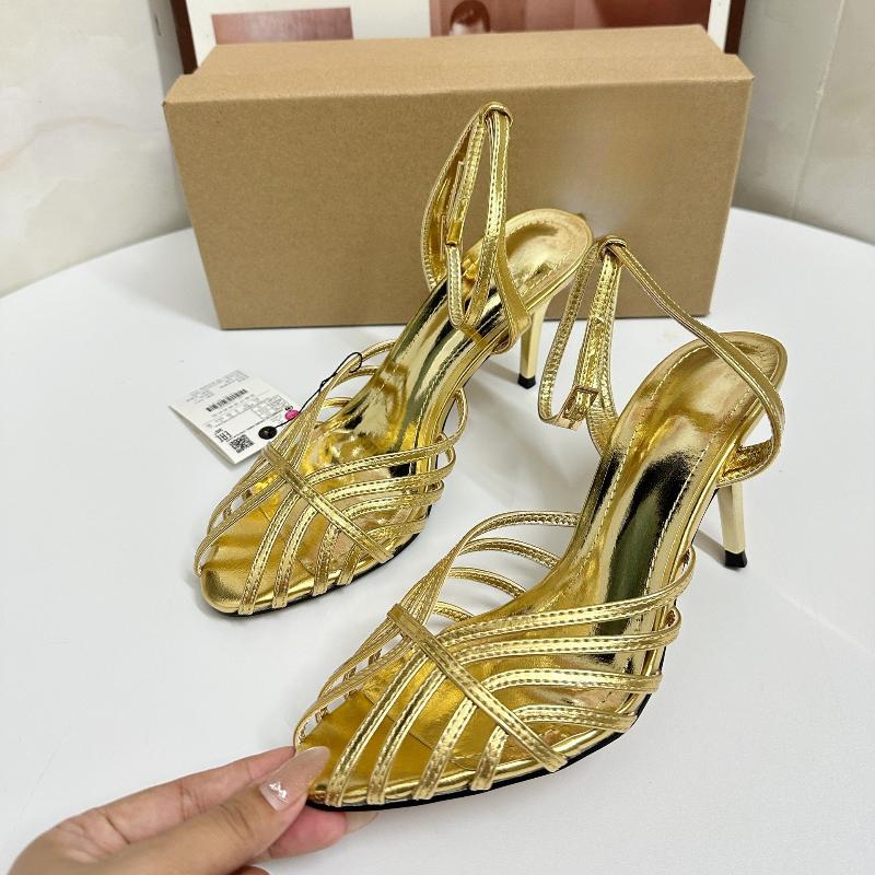 Fashion Women's Gold Roman Gladiator Sandals High Heels Stiletto Open Toe Ankle Strap Sexy Luxury Wedding Party Evening Dress Shoes