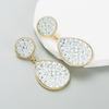 Geometric Water Frosted Earrings Inlaid Color Diamond Elegant Drop Long Earrings Women's