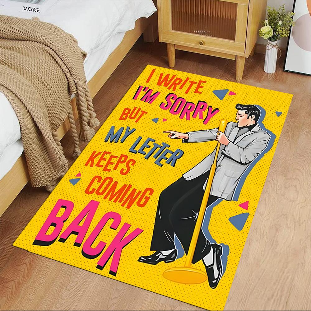 Elvis Presley Floor Mat Design for Kitchen Playrooms Study room Foyer Anti-slip Rug Decorate Offices Luxury Gift for Birthday, Christmas, Wedding