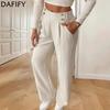 Women's Fashion Casual Solid Color Print High Waist Trousers Pants & Capris