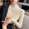 Solid Slim Sweaters Women Knitted Pullovers Half High Neck Long Sleeve Topd Bottoming Shirt Jumpers