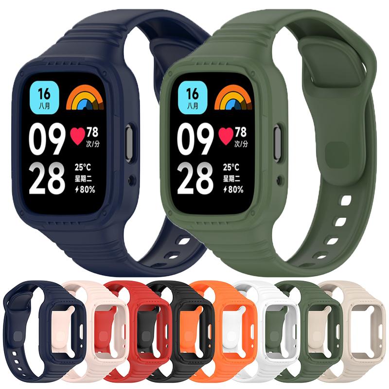 Силиконовый чехол-ремешок для Xiaomi Redmi Watch 3 Active, мягкий спортивный силиконовый чехол-ремешок для Redmi Watch 3 Lite, аксессуары для браслета