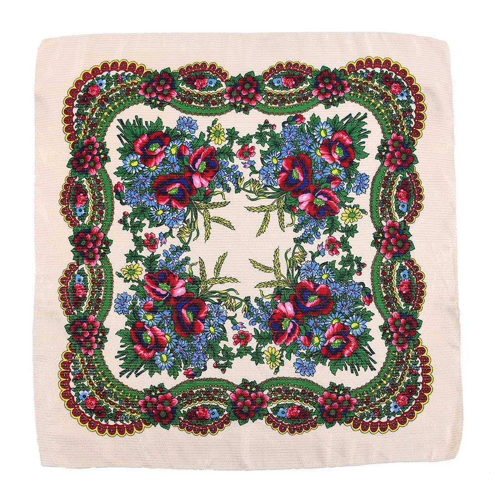70*70 см золотой нитью с цветочным принтом русский квадратный шарф для женщин
