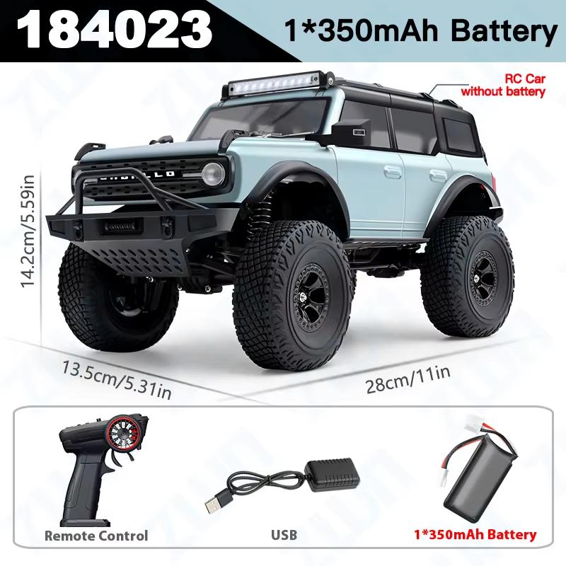 WLtoys 184023 1:18 Радиоуправляемая Машинка со Светодиодной Подсветкой 2.4G 4WD Машина на Пульте Управления RTR Профессиональный Внедорожник для Лазания Игрушка Для Ребенка Подарок