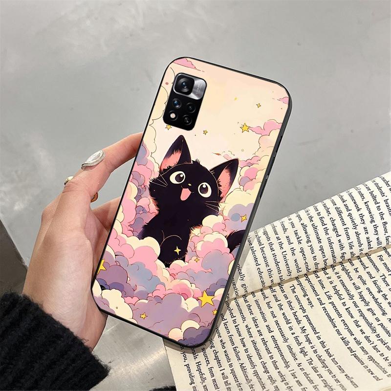 Чехол для телефона для Xiaomi Redmi note 14 Pro 14 13 12 11 10 Pro 14S 12S 11S Redmi 14C 13C 10 Черные коты