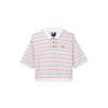 Nike Sportswear Striped Color Block Polo Shirt Women Tops White CJ2517-100