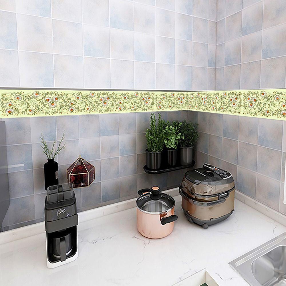 Самоклеящаяся линия талии Водонепроницаемые обои-плинтус Художественная наклейка Декор Бордюры Отделочная линия Ванная комната