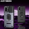 KEYSION Shockproof Case for OnePlus Nord CE5 5G Slide Camera Protection Metal Ring Stand Phone Cover for One Plus 1+ Nord CE 5