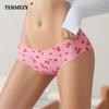 Women Sexy Ice Silk Panties Low-Waist Temptation Lingerie Female G String Printing Underwear Traceless Briefs Intimates
