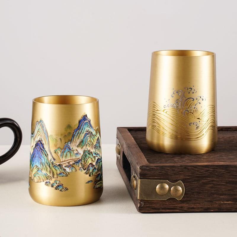 Brass Tea Ceremony Six Tools Set Gongfu Making Home Use Chinese Style Accessories
