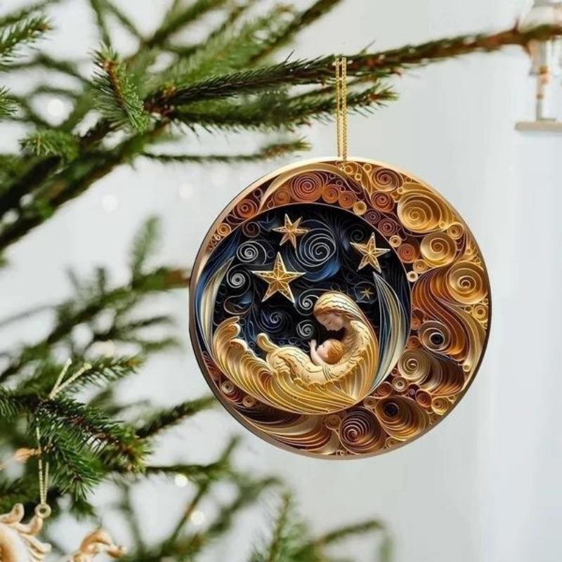 Новые елочные украшения Акриловые рождественские украшения Подвеска для зеркала заднего вида автомобиля Украшения