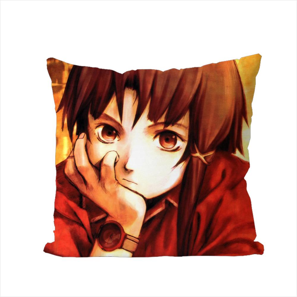 Подушка с принтом Serial Experiments Lain для автомобиля, дивана, декоративная, для дома, двусторонняя, плюшевая, квадратная, наволочка