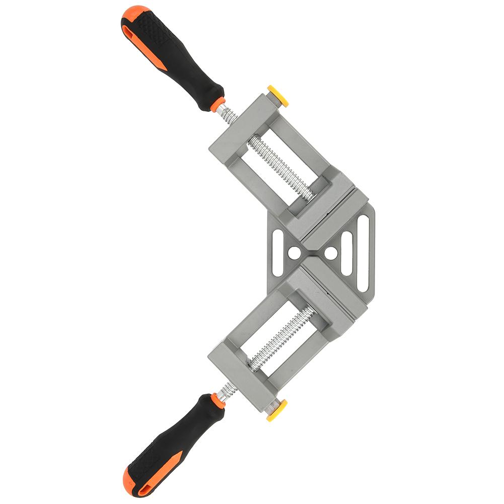 Угловой зажим Алюминиевый сплав Двойная рукоятка 90 градусов для Деревообрабатывающего приспособления Аппаратные аксессуары