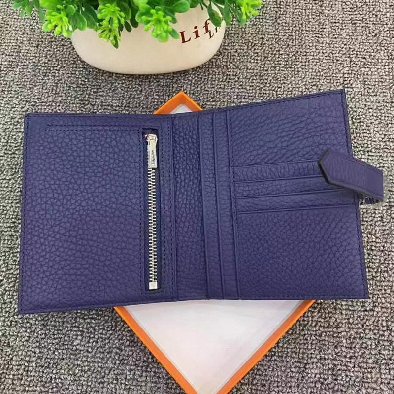 Новый короткий кошелек из мягкой коровьей кожи для женщин с двойной пряжкой и маленьким ремешком для кошелька