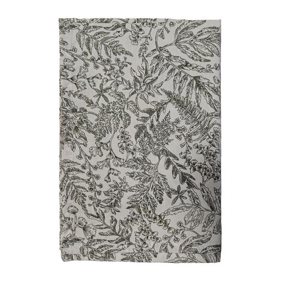 Plant Leaf Print Tablecloth Soft Fabric Foldable Napkin Cloth Boho Style Table Mat Dining Table Kitchen Home Party Wedding Bar Decor
