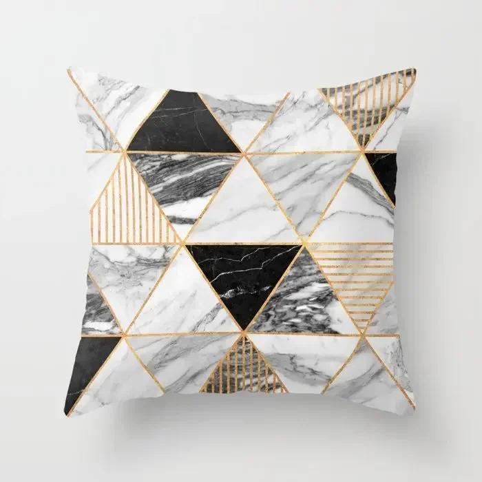 45x45cm Creative Wood Texture Marble Pillowcases Fashion Geometric Cushions Case Farmhouse Home Decor Sofa Couch Throw Pillows