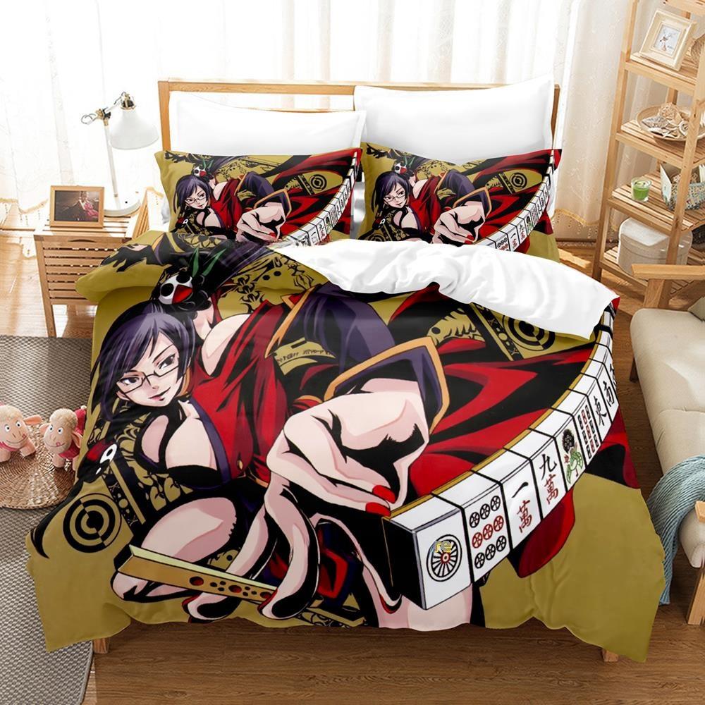 New Fashion 3D Printed Anime Game Blazblue Bedding Set Cartoons Three-piece Set Adult Kid Bedroom Duvet Cover Sets Home Textiles