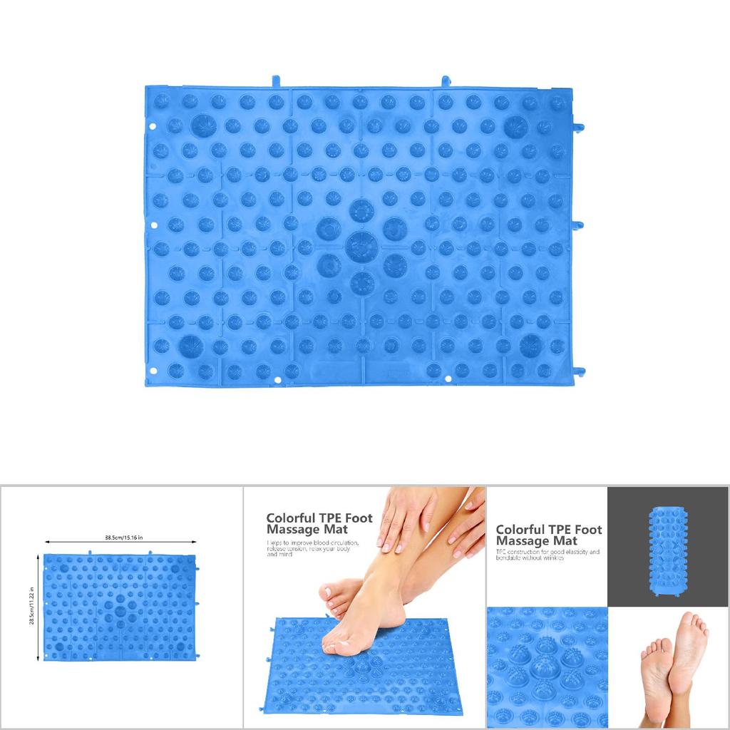 Colorful TPE Foot Massage Mat Blood Circulation Tension Release Pad for Home Party Game Blue