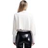 Womens 80s Hippie Cowgirl Fringe Cropped Jacket Open Front Outerwear