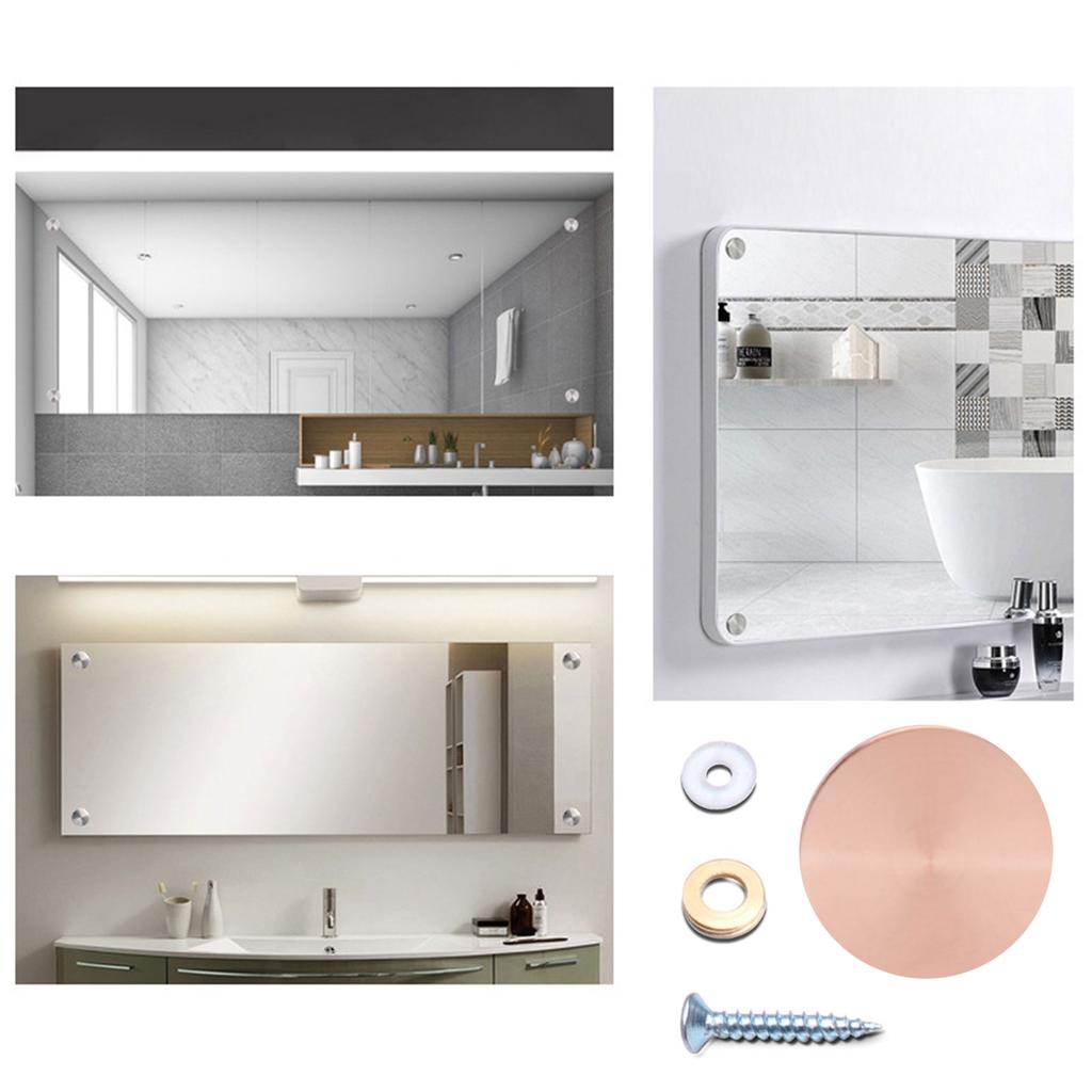 40 шт. Зеркальные винты со стальными декоративными колпачками Декоративные шляпки гвоздей Крышки для винтов для сантехники в ванной и на кухне