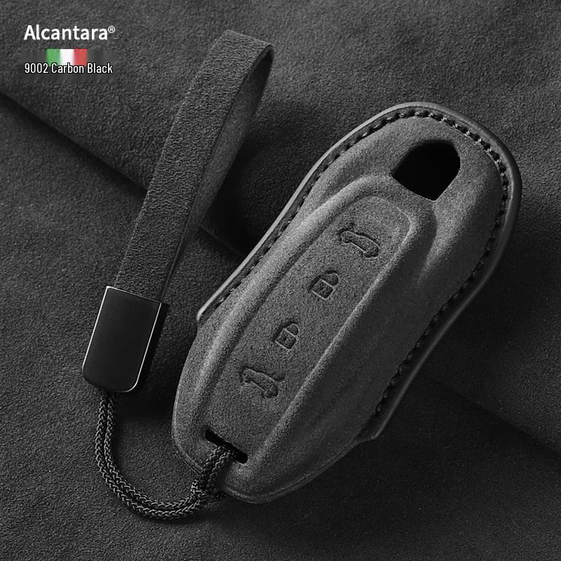 Suede Key Cover with Buckle for Porsche Macan 4, Fits 25 Models, Pure Electric & Jincheng Edition