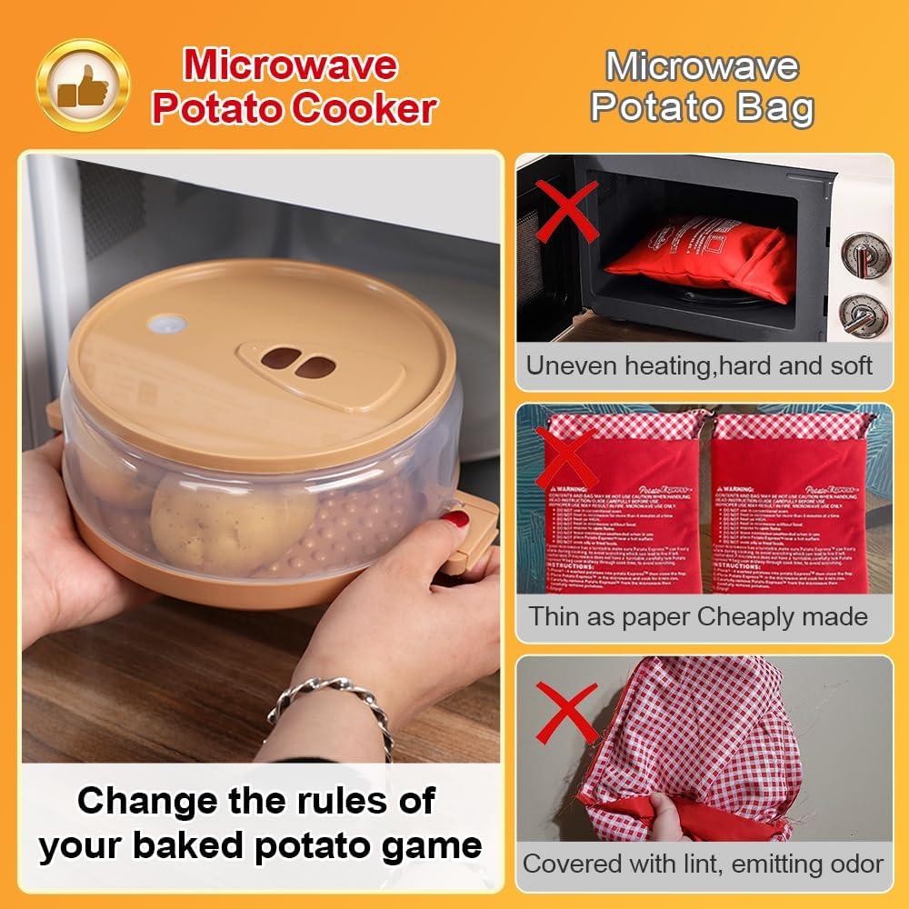 Microwave Baked Potato Cooker In Minutes Tender Fluffy Baking Potato Cooker For Microwave Baked Potato Bag Upgrade BPA-free 1pcs
