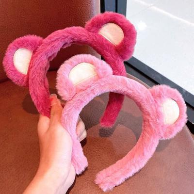 Повязка на голову с медвежьими ушками на Хэллоуин, Рождество, косплей, пушистая повязка на голову, головной убор с ушками животных, аксессуар для костюма