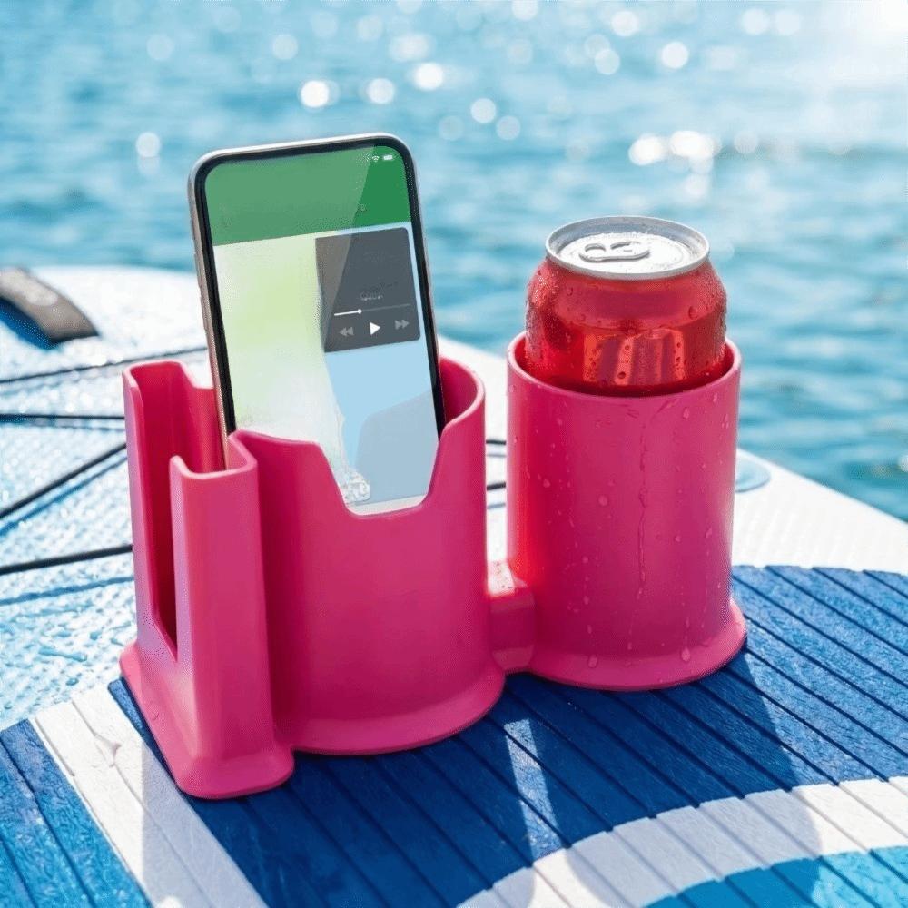 2-in-1 Design Paddleboard Cup Holder Waterproof Plastic Drink And Phone Holder Kayaks