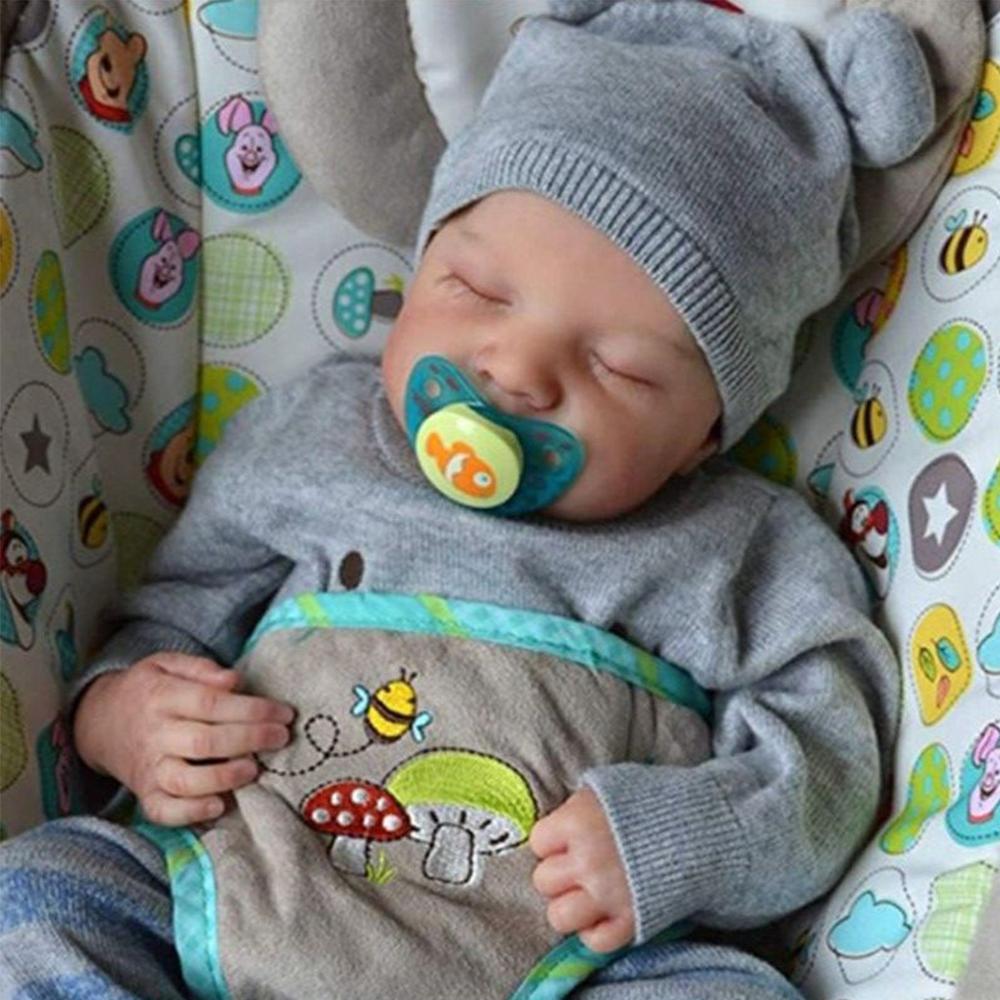 19 дюймов Levi Reborn Baby, реалистичная тканевая кукла, живое тело, Реалистичная Bebe, новорожденная готовая кукла с росписью по волосам, детская подарочная кукла для девочек