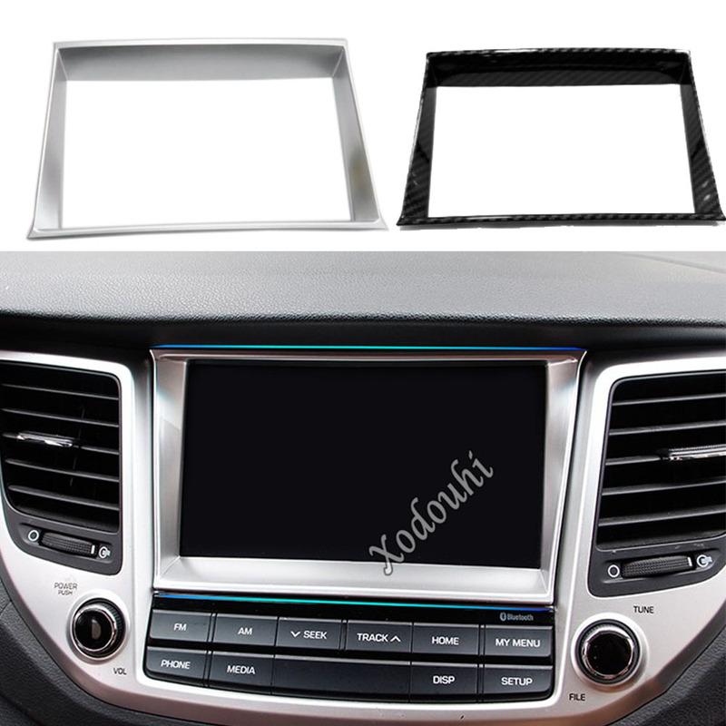 For Hyundai Tucson 2015 2016 2017 2018 Car Styling ABS Navigation Panel Central Frame Middle Console Cover Stick Hood Trim 1PCs