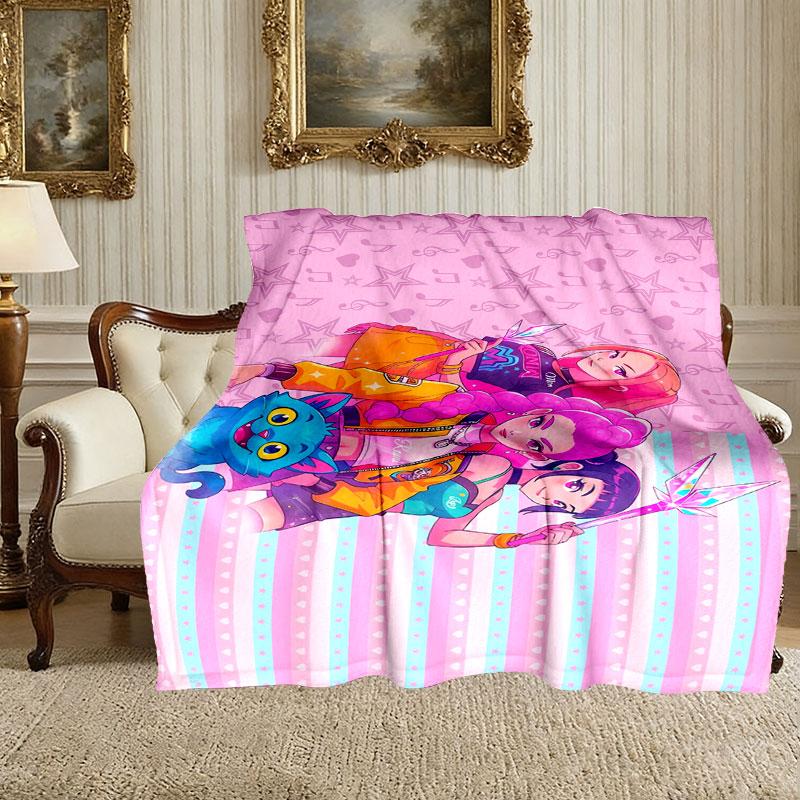 1pc Kpop Demon Hunters Blanket, Cozy Valentine's Day Blanket, Multi-functional Nap Blanket Available Throughout the Four Seasons