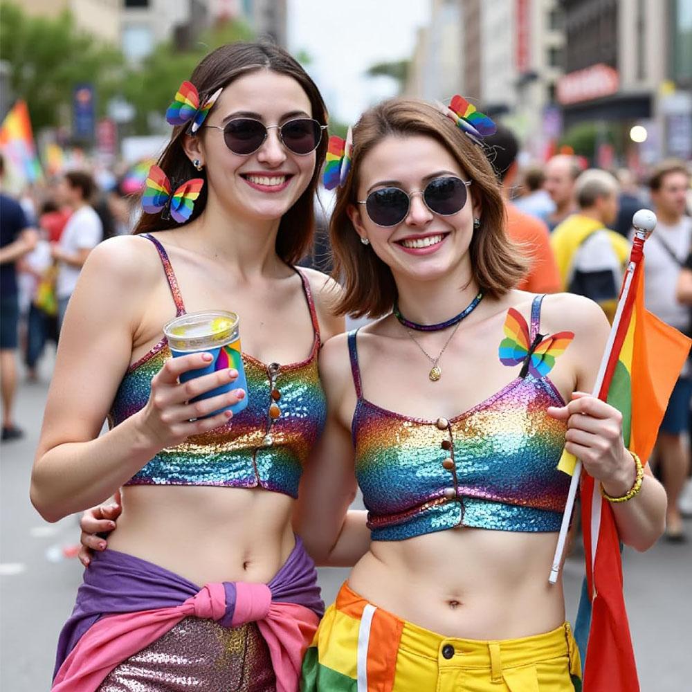 8pcs Rainbow Butterfly Hair Clips Celebration Headpiece Outfit Accessories