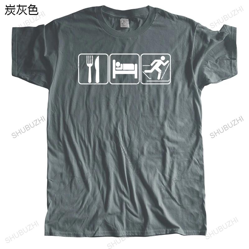 Cotton Tshirt Men Crew Neck Tops New fashion tshirt Eat Sleep Ski brand top tees unisex teeshirt streetwear tshirt for boys