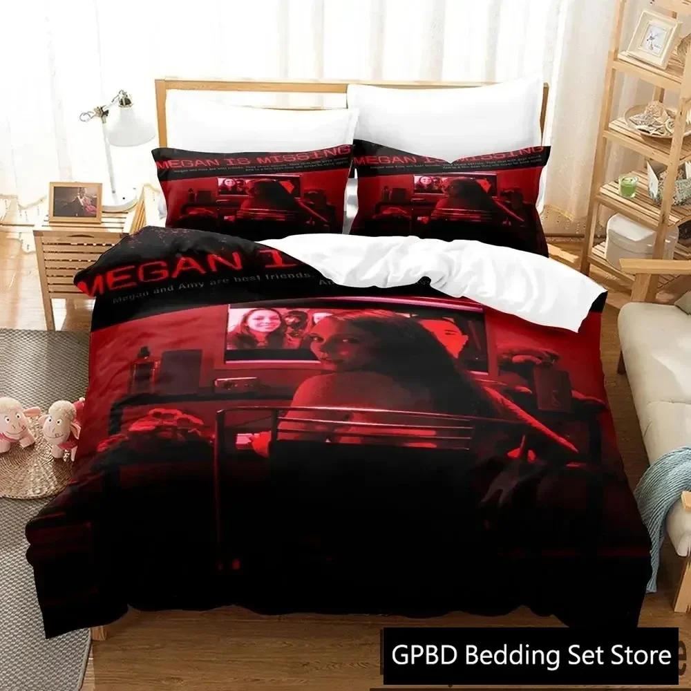 3D Print M3GAN Movie Comfortable Duvet Quilt Cover Pillowcase Bedding Set Children Bedroom Decoration Home Textile