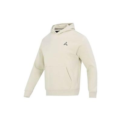 Solid Color Logo Print Hoodie Men Tops Apricot DQ7467-206