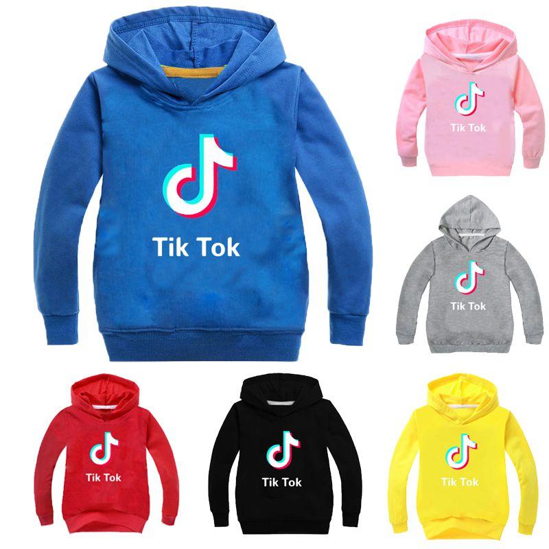 Детский свитшот с буквами Tik Tok, худи с длинным рукавом, модные пуловеры