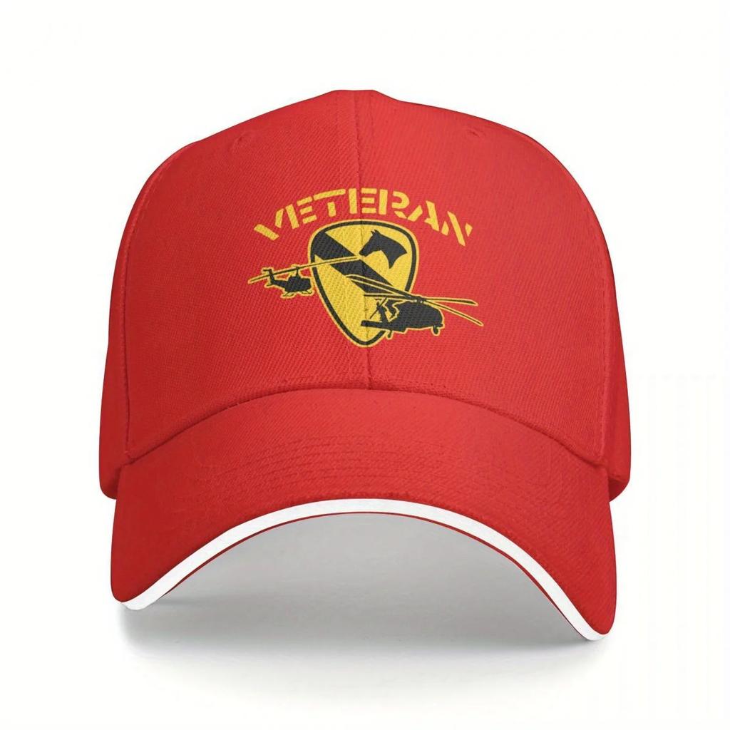 Air Cavalry Division Veteran Baseball Cap - Unisex Black Designer Sun Hat with Logo, Lightweight Polyester