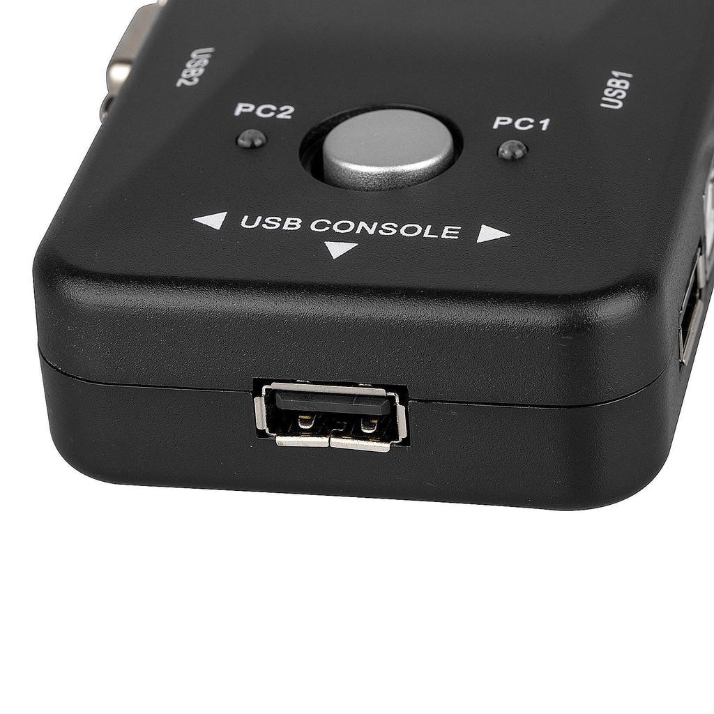 USB VGA KVM Switch 2 Port Share Desktop Laptop Video Monitor LCD Keyboard Mouse