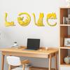 4 Pcs Love Cat Letters Stickers Peel And Stick Mirror Cat Wall Sticker Self-Adhesive Acrylic Mirror Wall Art Decal for Living Room Bedroom Nursery