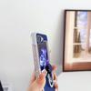 Защитный чехол-кольцо Samsung Z Flip 7 с металлической краской и текстурой кожи Моранди