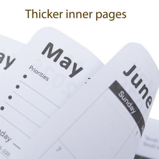 2026 Pocket Planner with Elastic Strap Pen Loop Ribbon Bookmark Weekly Monthly Academic Planner 12 Months Schedule Management Hardcover Notebook