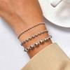 Stackable Dainty Small Beads Chain Bracelet Серебристый Цвет Многослойный Браслет на Запястье для Мужчин и Женщин Украшение