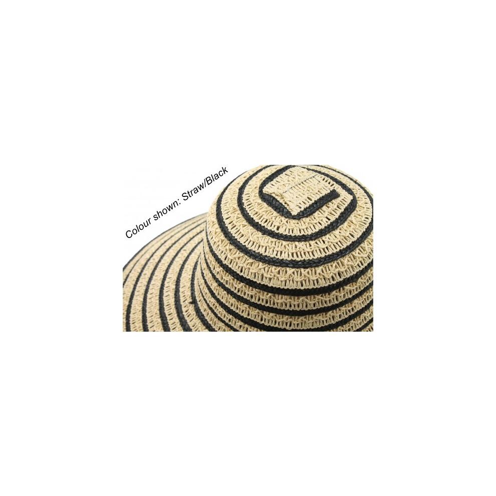 (Straw/Black) Failsworth Ladies Rousham Wide Brim Sun Hat