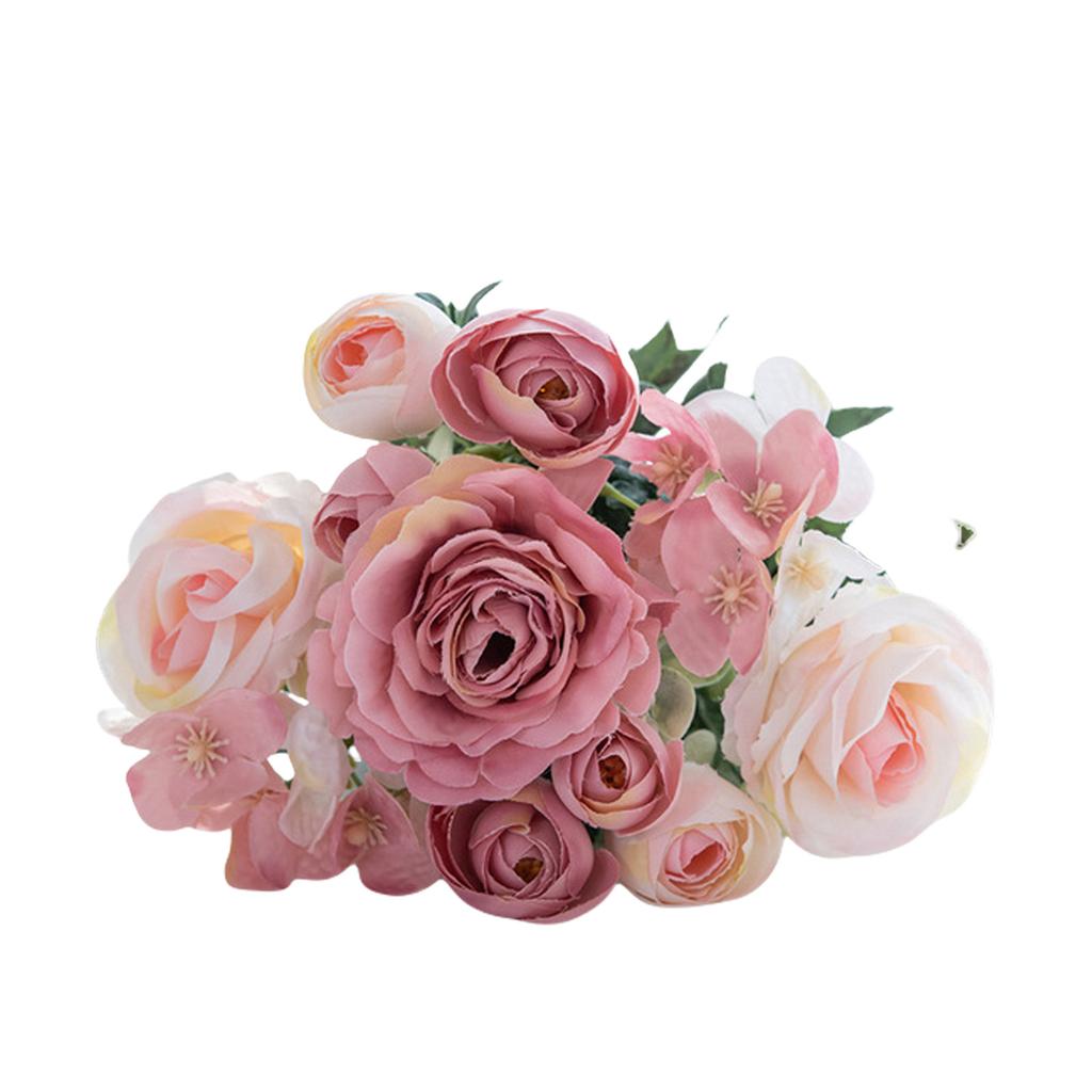 Элегантный букет из 7 головок реалистичных шелковых роз, искусственный цветок для свадьбы, украшения дома, реквизит для фотосъемки