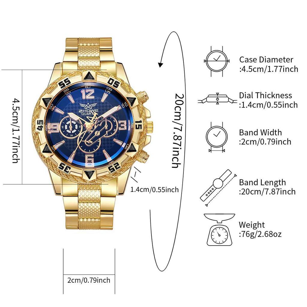 Fashion Big Dial Men's Watch Steel Band Male Business Quartz Wristwatches Reloj Hombre